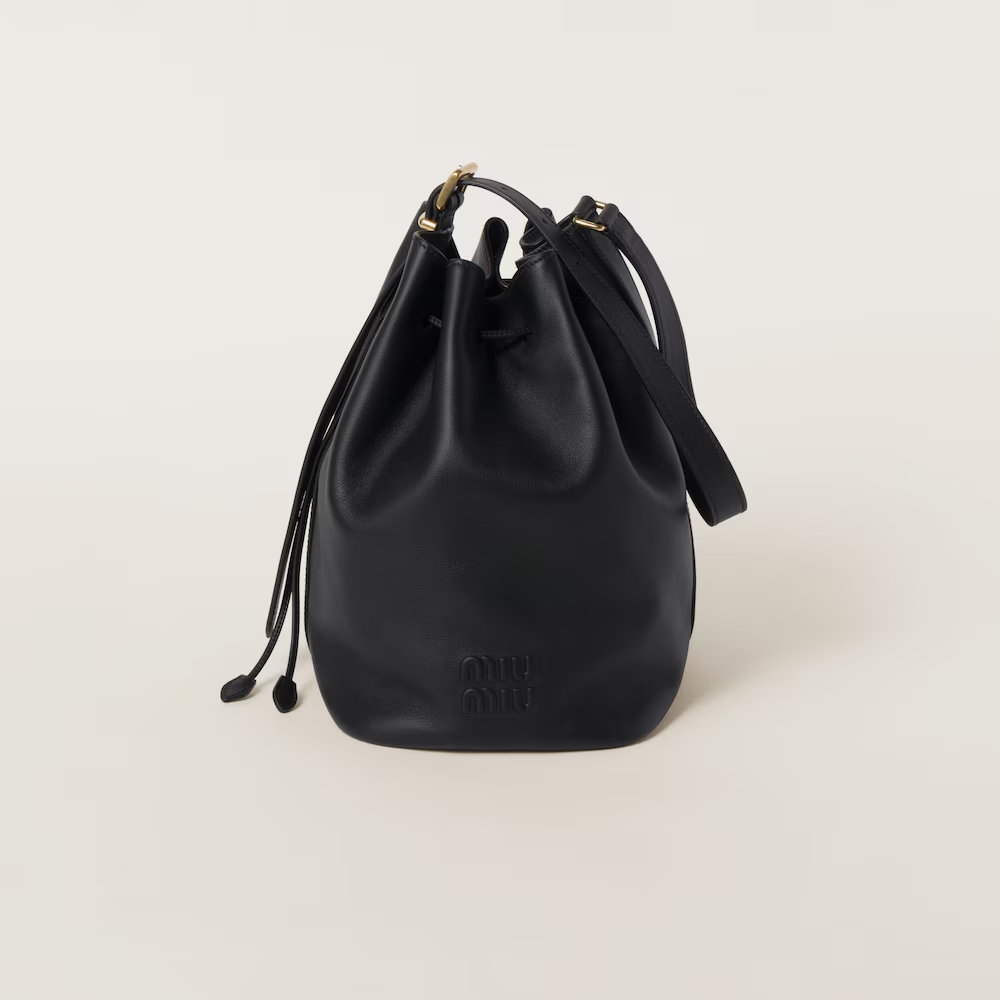 Leather bucket bag